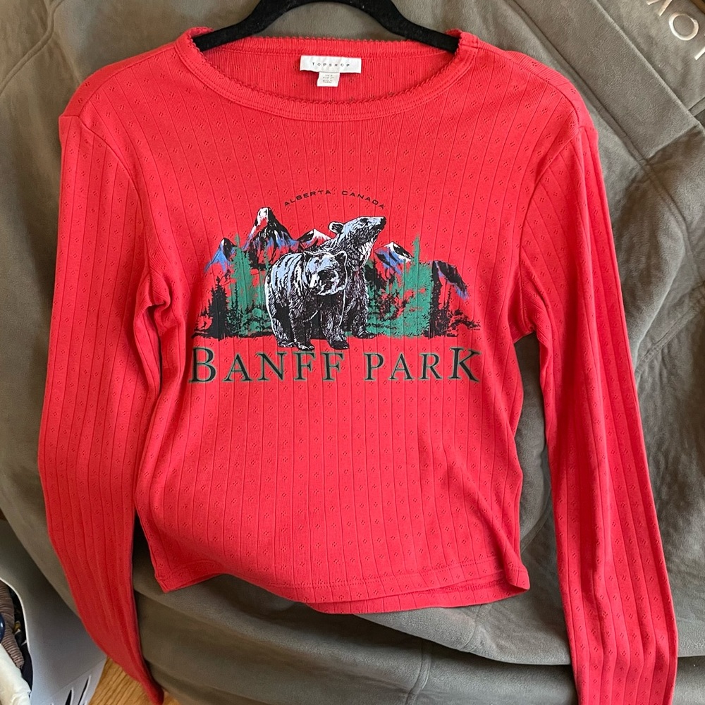 NWOT Topshop Banff Logo Waffle Tee - Picture 6 of 16